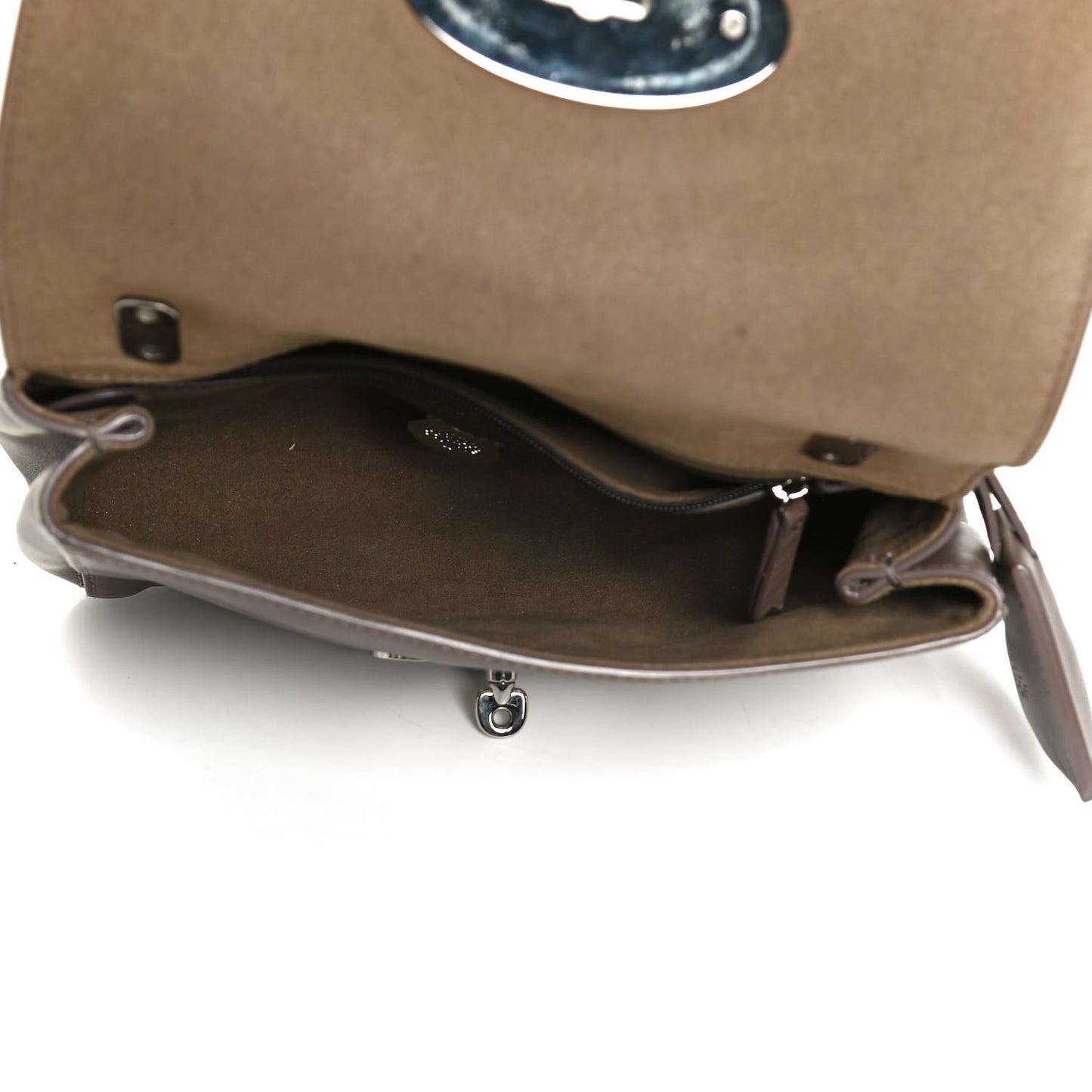 Natural Calfskin Small Lily Flap Clay