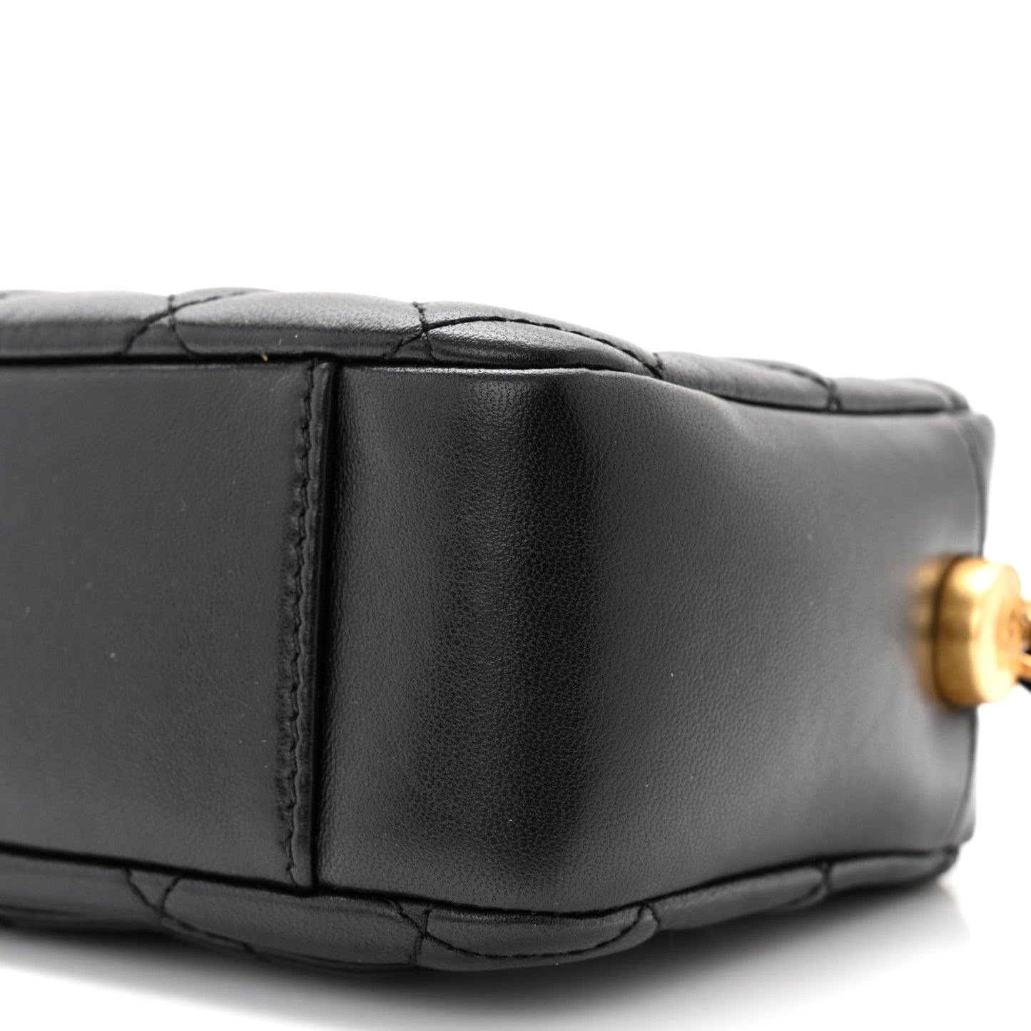 Lambskin Quilted CC Pearl Crush Camera Case Black