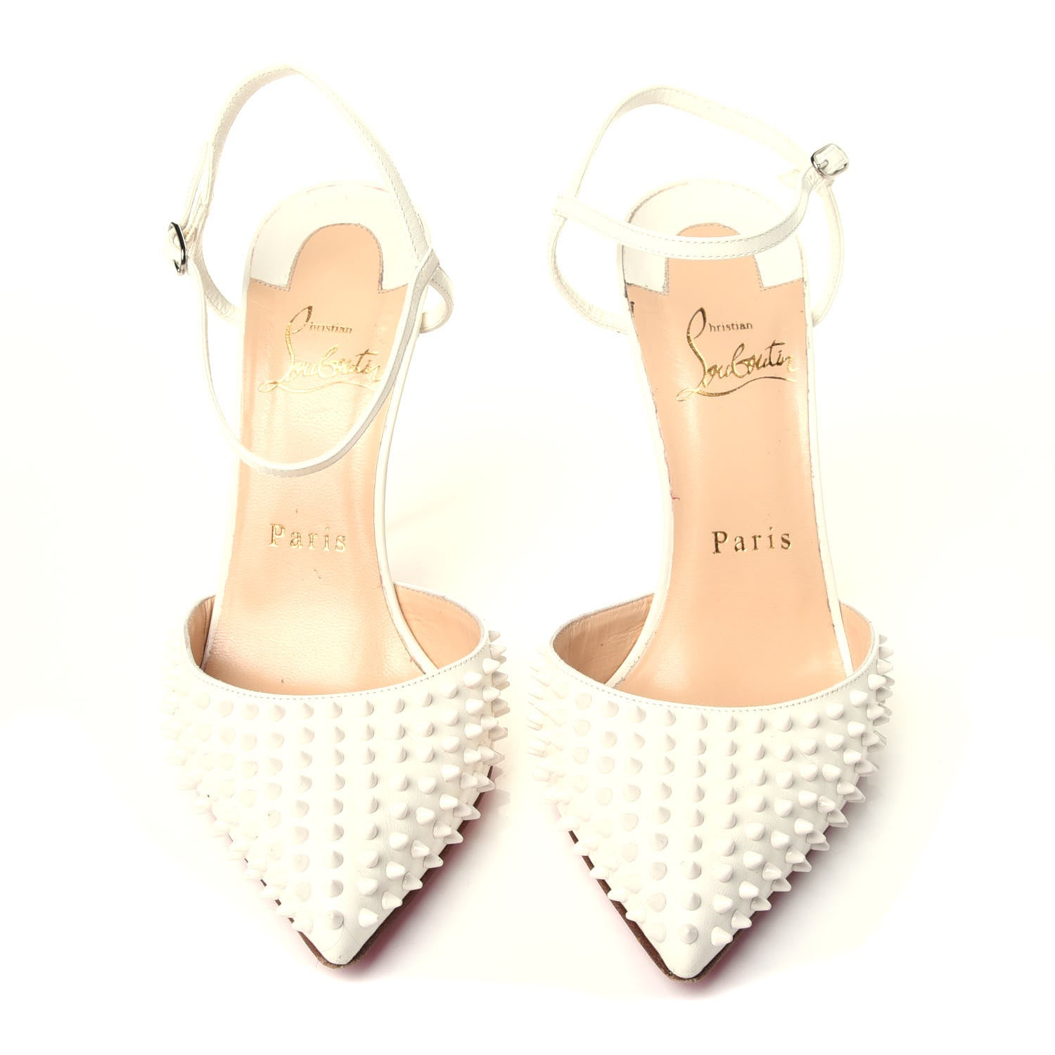 Christian Louboutin Kid Baila Spike 100 Pumps 36 White 5 of 12