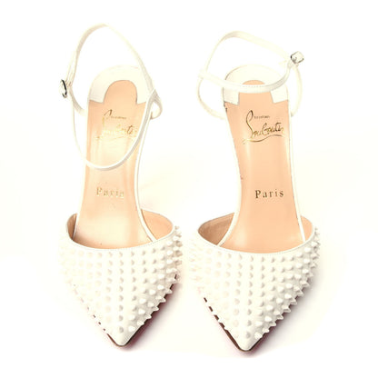 Christian Louboutin Kid Baila Spike 100 Pumps 36 White 5 of 12