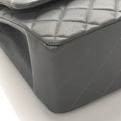 Chanel Caviar Quilted Jumbo Double Flap Grey 8 of 9