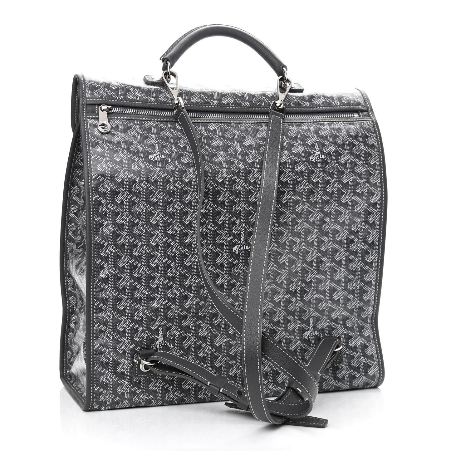 Goyardine Saint Leger Soft Briefcase Backpack Grey