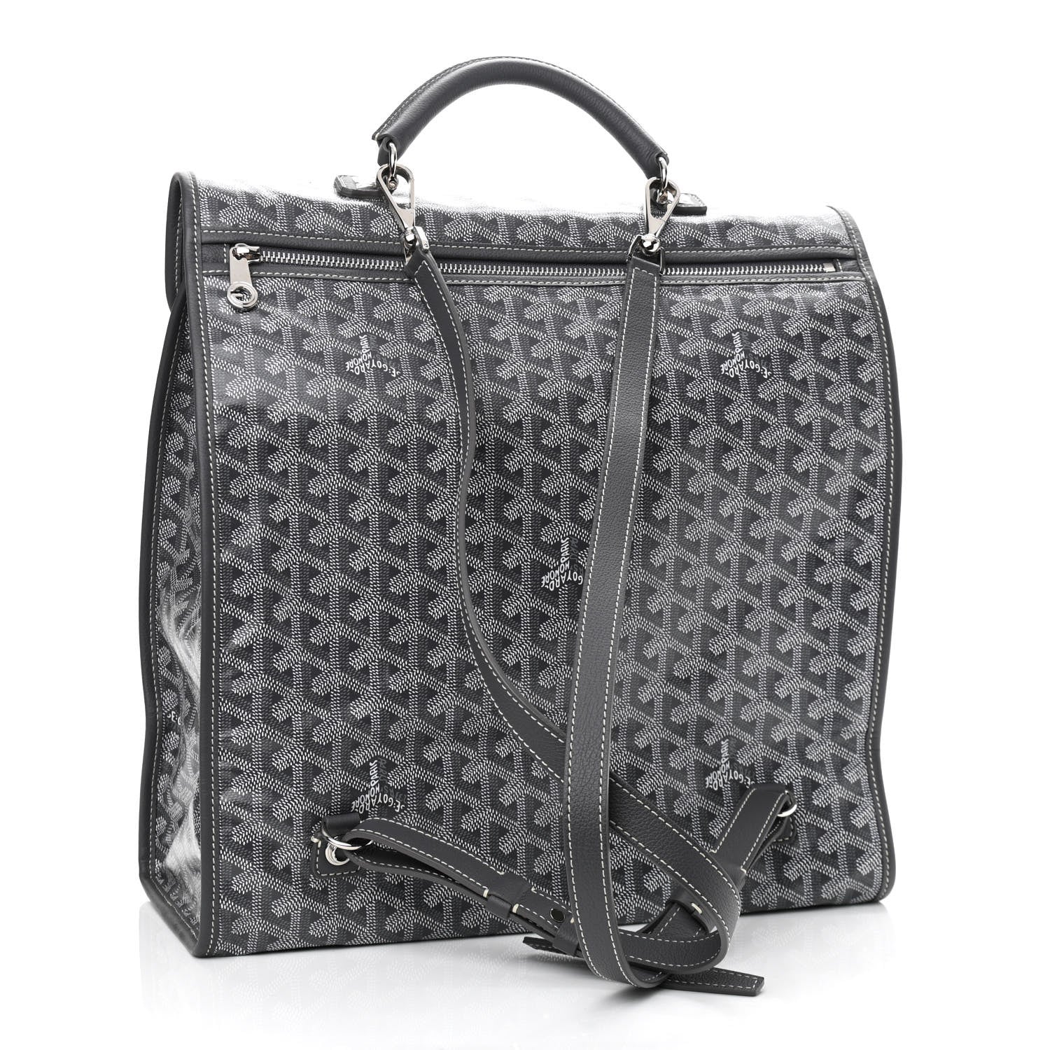 Goyard Goyardine Saint Leger Soft Briefcase Backpack Grey 3 of 9