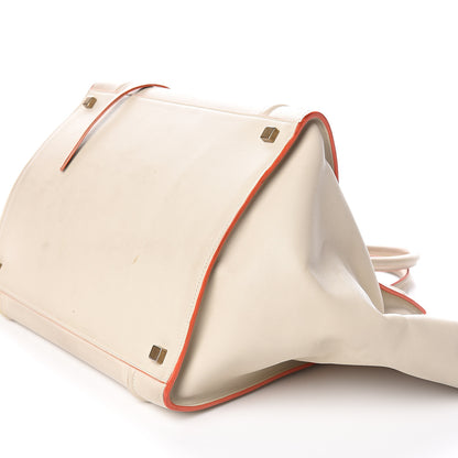 Celine Smooth Calfskin Medium Phantom Luggage Chalk Orange Trim 13 of 16