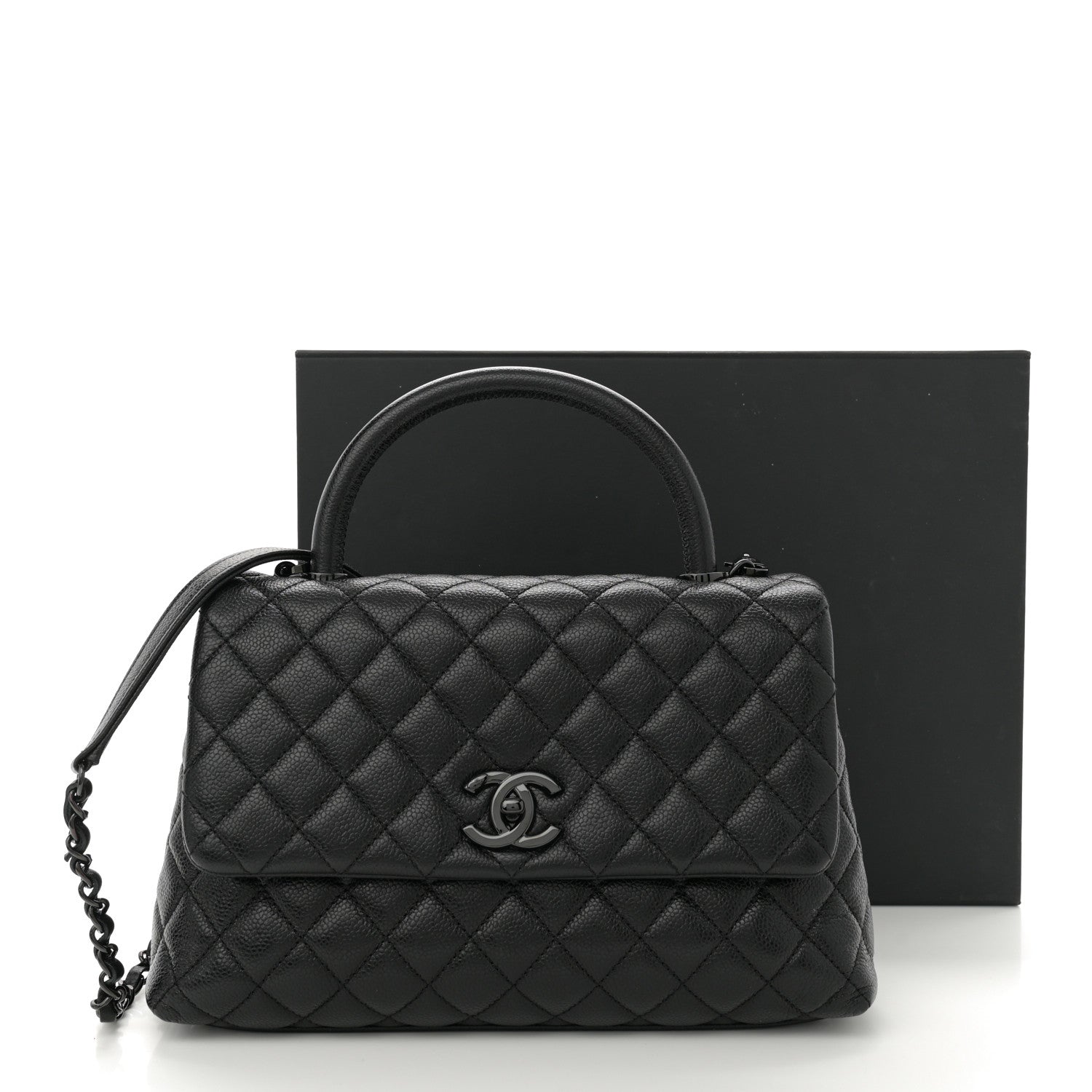 Chanel Caviar Quilted Small Coco Handle Flap So Black 11 of 11