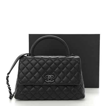 Chanel Caviar Quilted Small Coco Handle Flap So Black 11 of 11