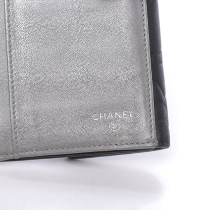 Chanel Lambskin Embossed Camellia Large Gusset Flap Wallet Black 7 of 11