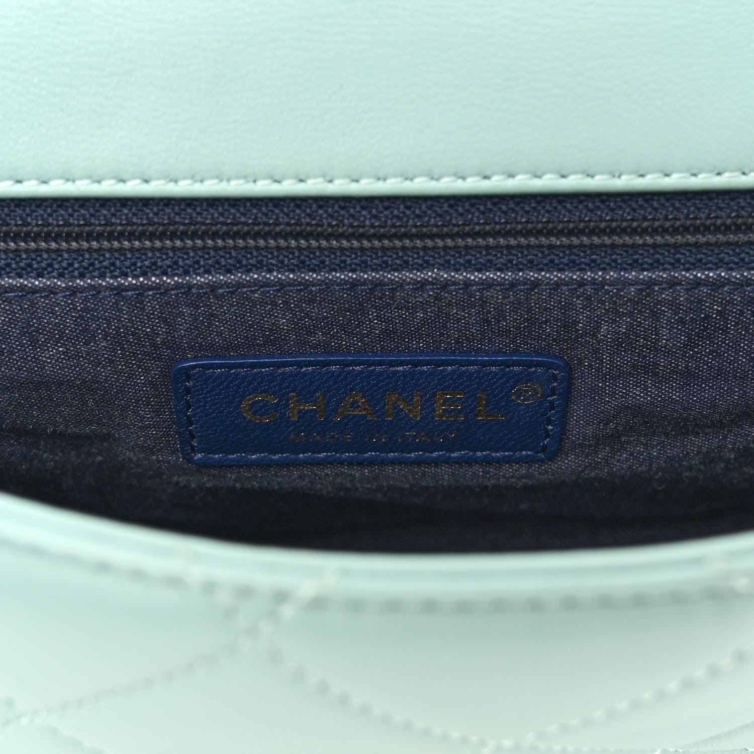 Chanel Lambskin Quilted Resin Bi-Color Chain Flap Bag Light Blue 6 of 10