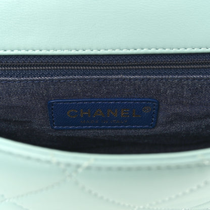 Chanel Lambskin Quilted Resin Bi-Color Chain Flap Bag Light Blue 6 of 10