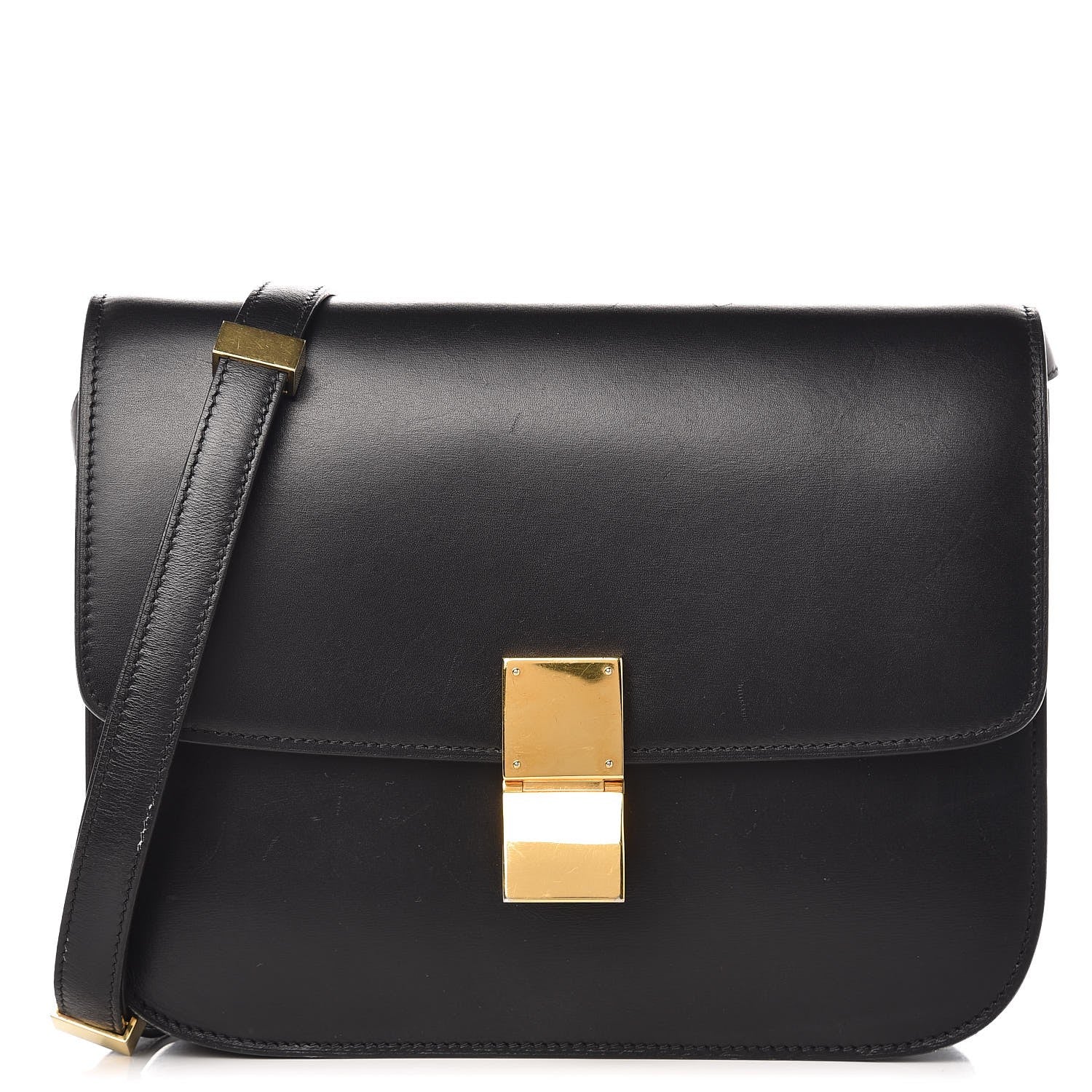 Celine Box Calfskin Medium Classic Box Flap Bag Black 1 of 14