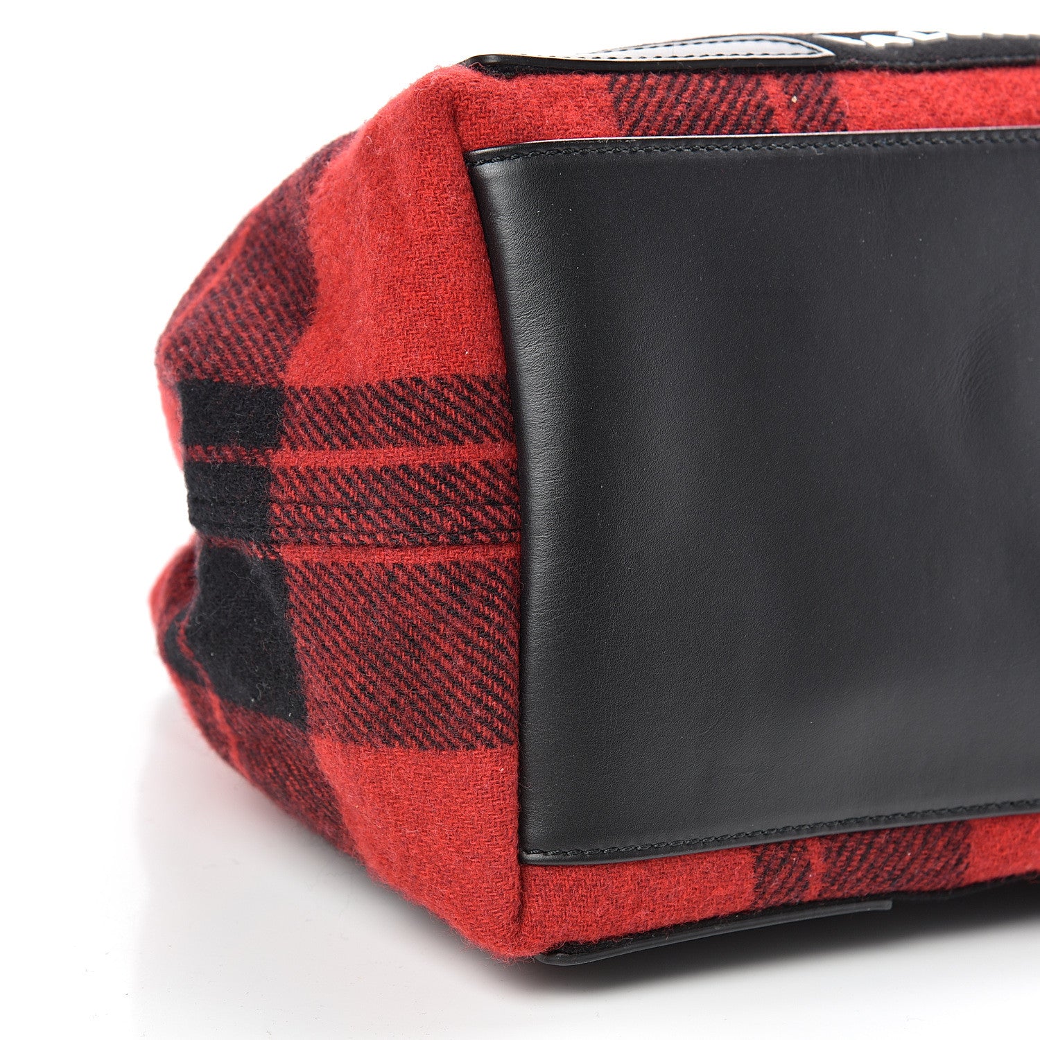 Balenciaga Wool Plaid S Navy Cabas Black Red 9 of 10