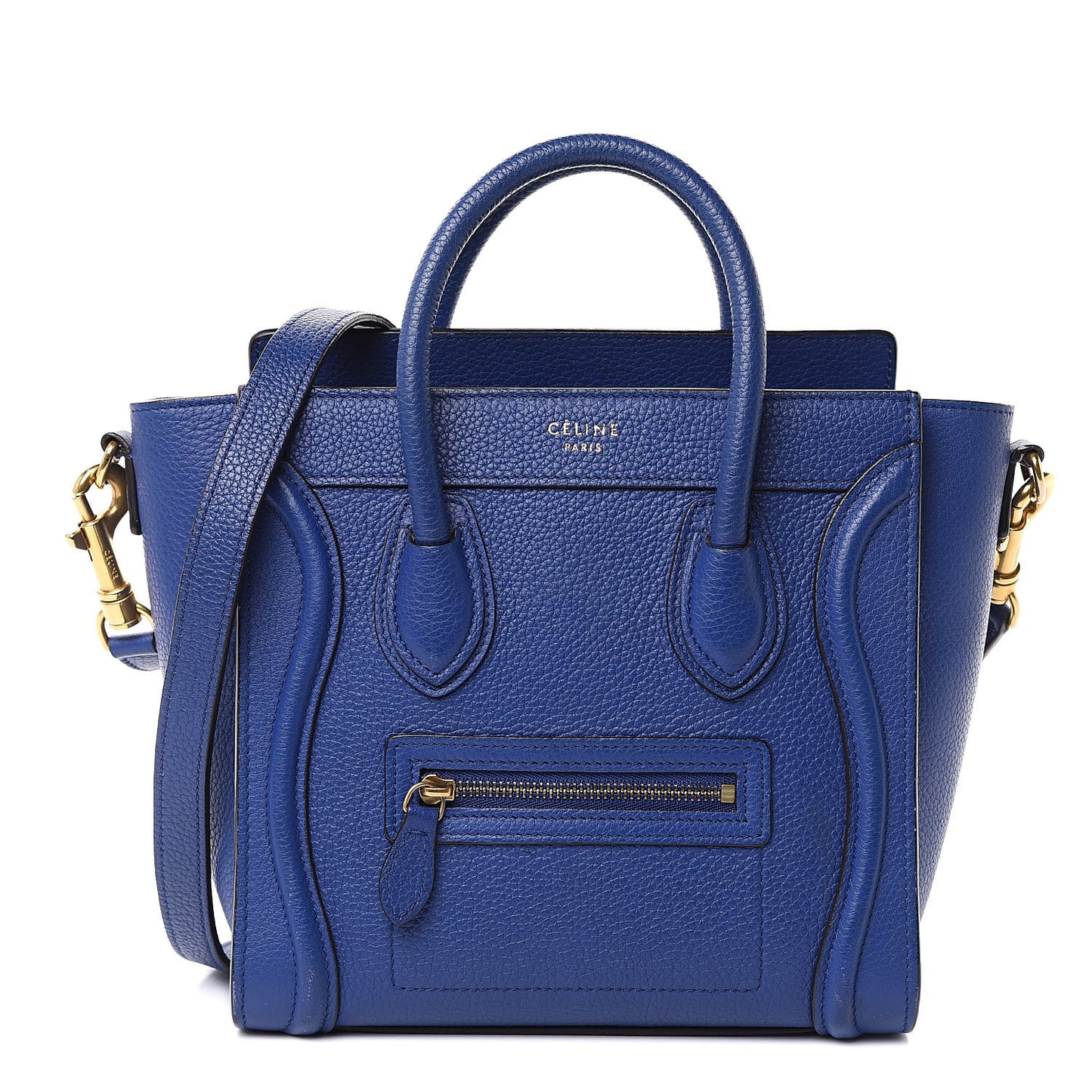 Drummed Calfskin Nano Luggage Indigo