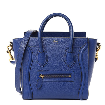 Celine Drummed Calfskin Nano Luggage Indigo 1 of 15
