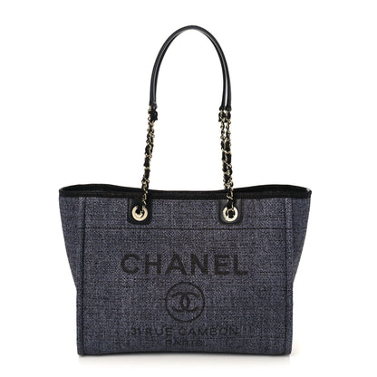 Chanel Lurex Boucle Small Deauville Tote Black 1 of 10