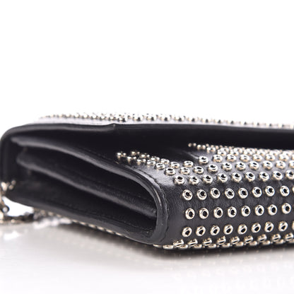 Alexander McQueen Calfskin Studded Skull Wallet on Chain Black 10 of 11