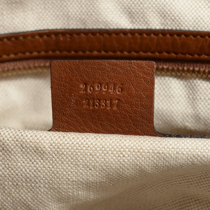 Gucci Monogram Cellarius Calfskin Large Bella Top Handle Bag Beige Ebony Cuir 7 of 9