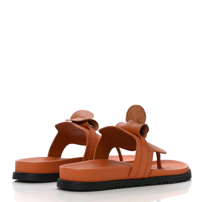 Hermes Calfskin Womens Empire Sandals 39 Marron Glaise 3 of 12