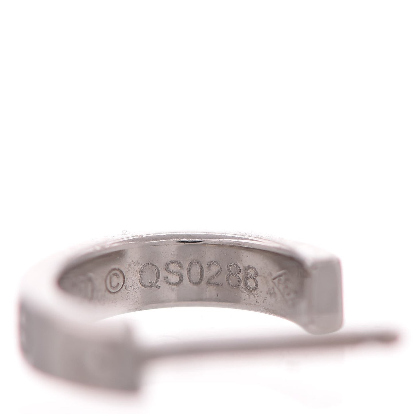 18K White Gold Small LOVE Hoop Earrings