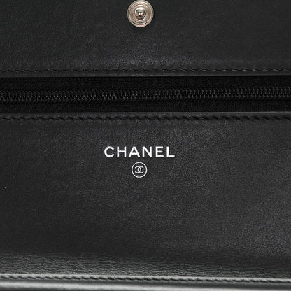 Chanel Calfskin Quilted Boy Wallet On Chain WOC Black 6 of 8
