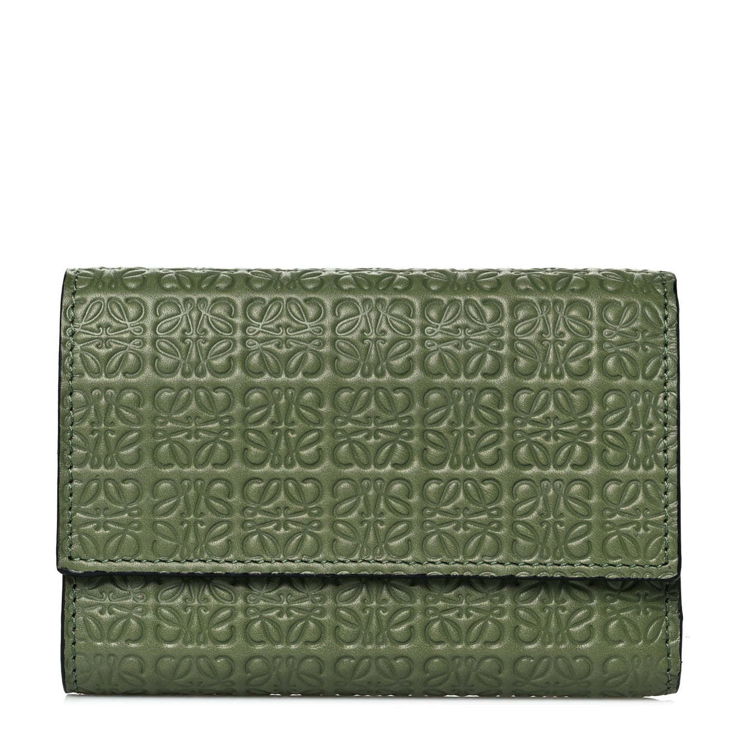Calfskin Embossed Small Wallet Avocado