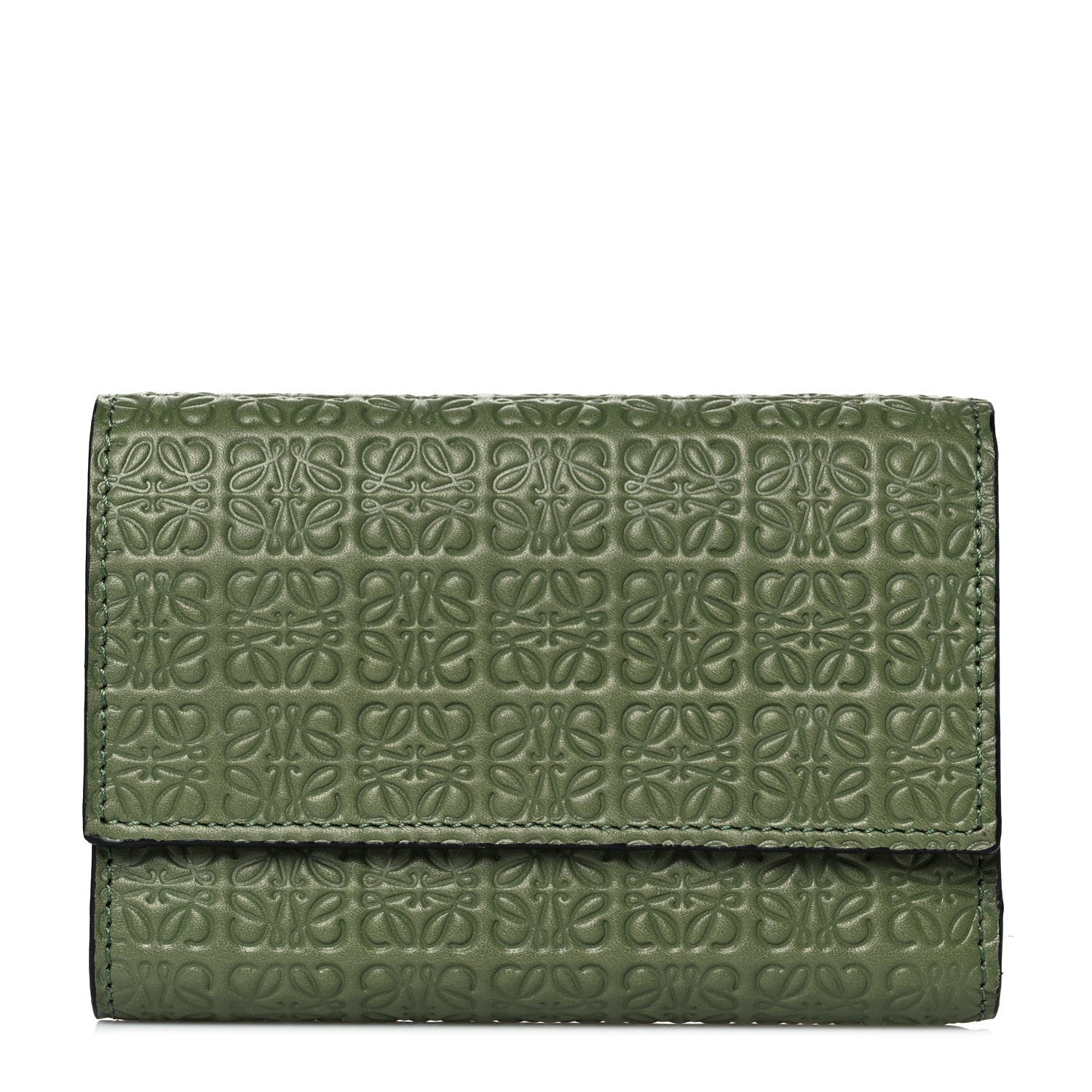 Loewe Calfskin Embossed Small Wallet Avocado 1 of 9