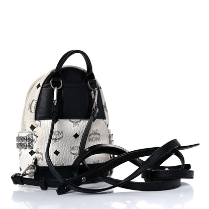 MCM Visetos Side Stud X-Mini Stark Bebe Boo Backpack White 3 of 23