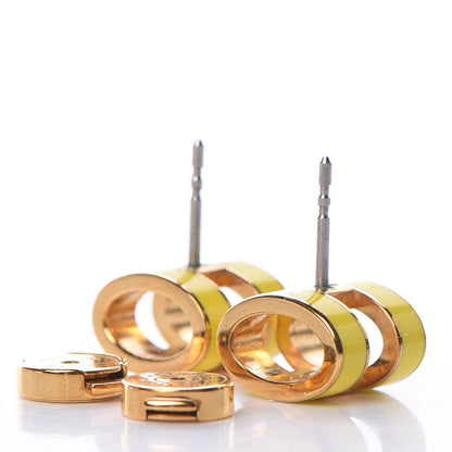 Hermes Gold Lacquered Pop H Earrings Jaune Sature 3 of 7