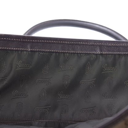 Gucci Crystal Monogram Crest Embossed Tote Brown 8 of 12