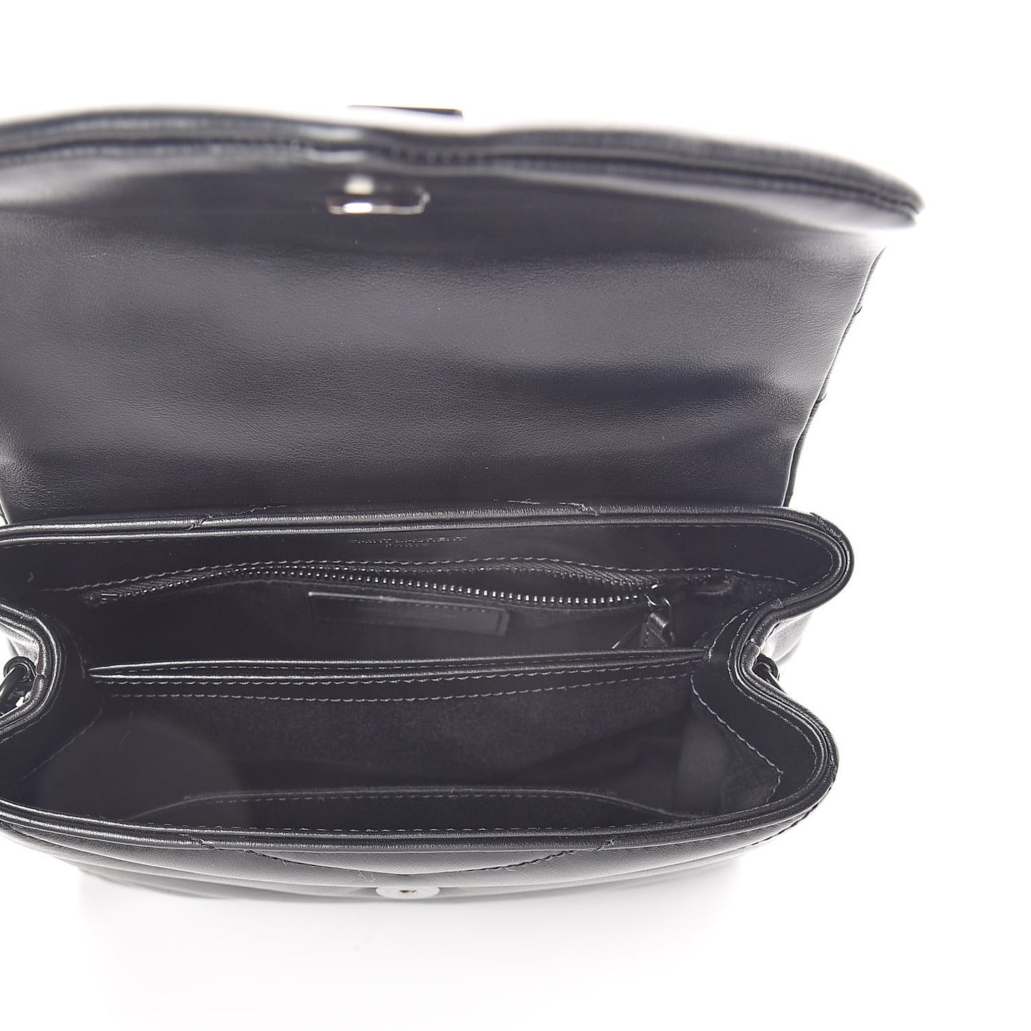 Calfskin Y Quilted Monogram Toy Loulou Crossbody Bag Black