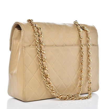 Chanel Lambskin Quilted Medium Single Flap Beige 3 of 19