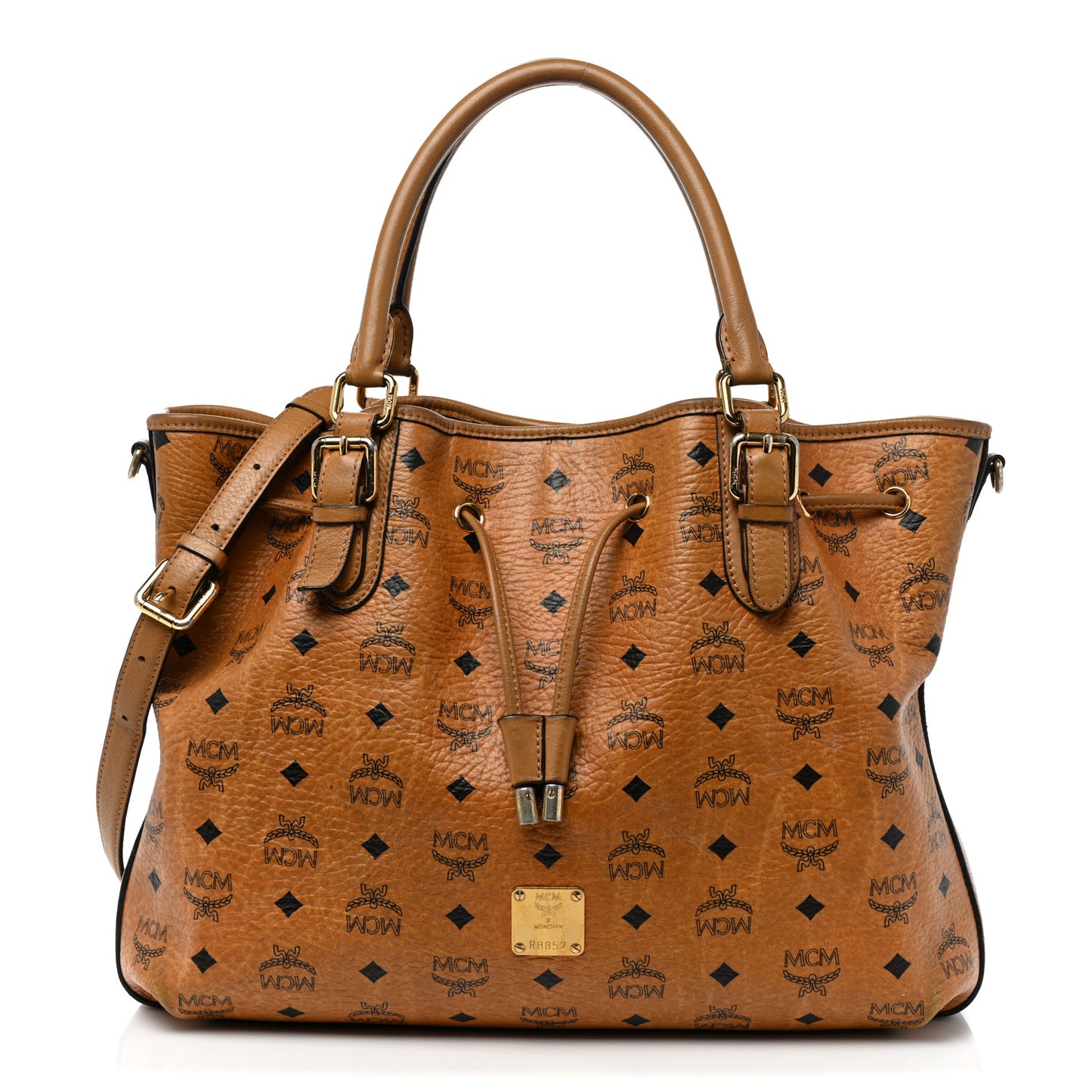 Visetos Medium Drawstring Shopper Cognac