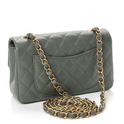 Chanel Iridescent Caviar Quilted Mini Rectangular Flap Green 3 of 11