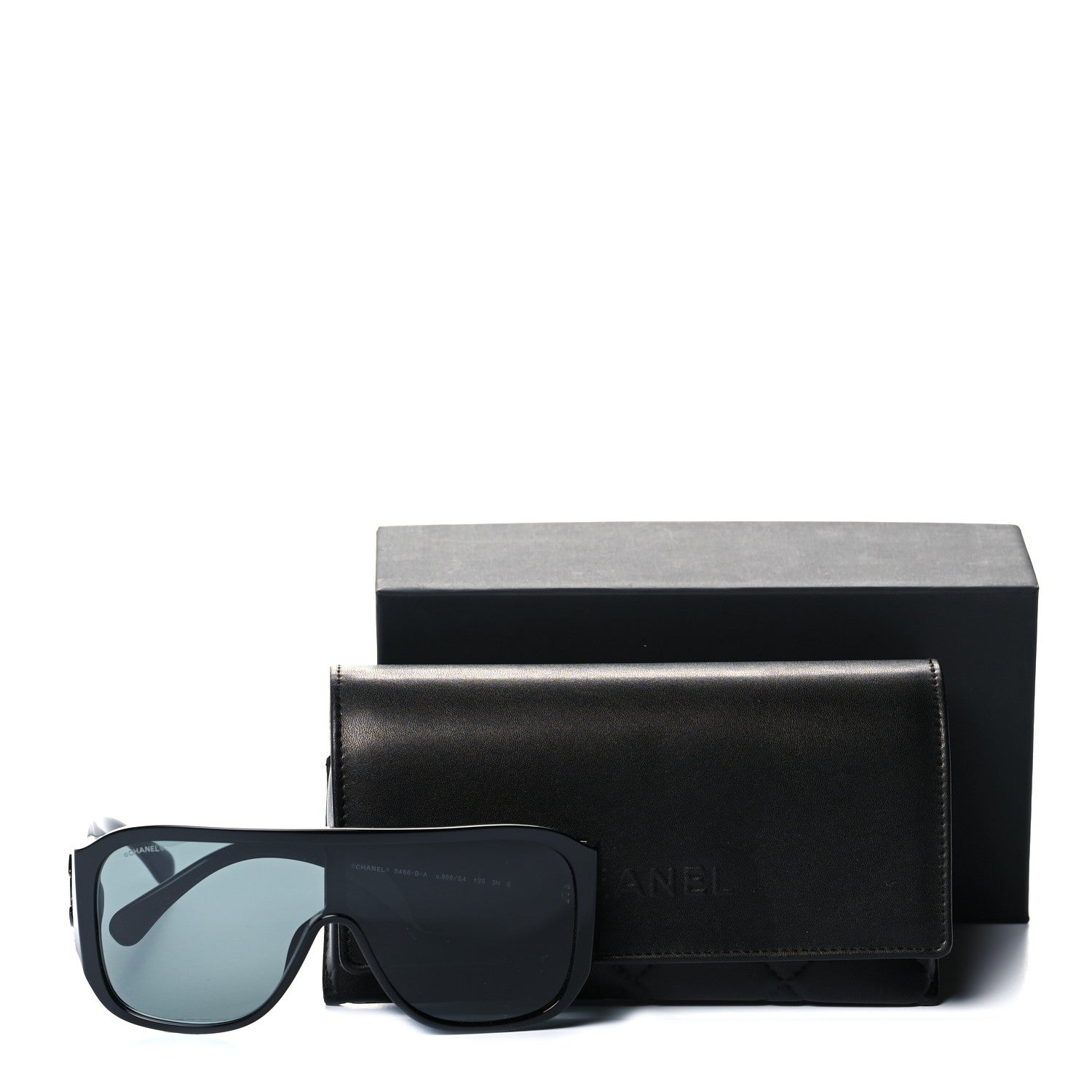 Chanel Acetate Crystal CC Shield Sunglasses 5466-B-A Black 8 of 8