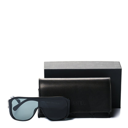 Chanel Acetate Crystal CC Shield Sunglasses 5466-B-A Black 8 of 8