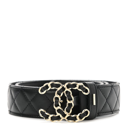 Chanel Lambskin Quilted CC Chain Belt 80 32 Black 2 of 8