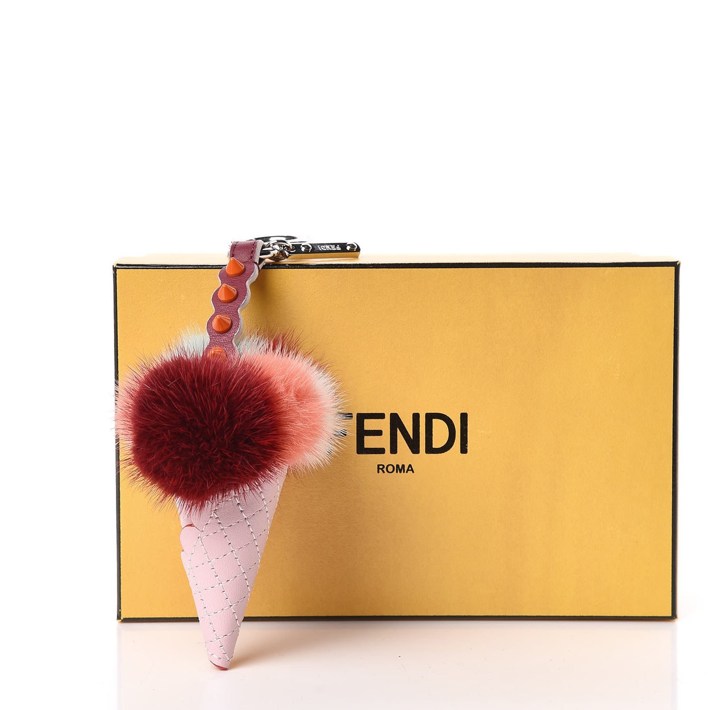 Mink Fur Calfskin Fun Fair Bag Charm Multicolor