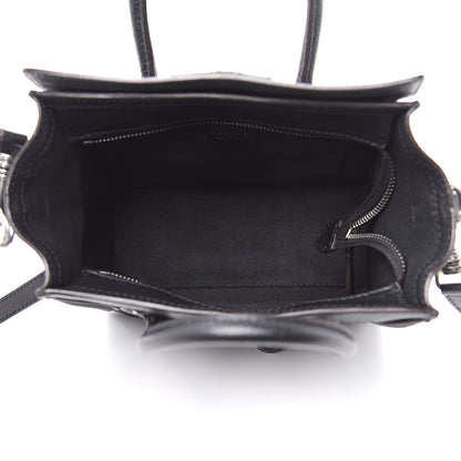 Celine Drummed Calfskin Nano Luggage Black 5 of 10