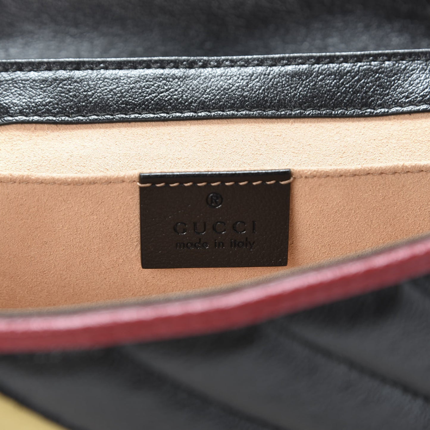 Azalea Calfskin Matelasse Diagonal Patchwork Mini Torchon GG Marmont Shoulder Bag Black Beige Romantic Cerise