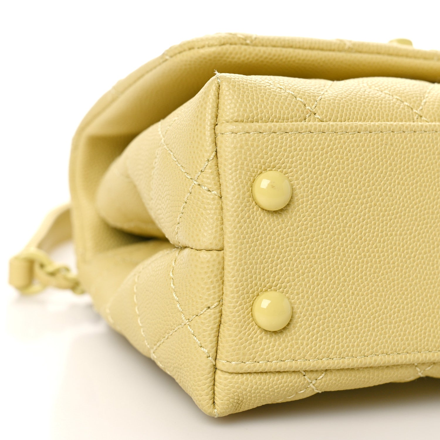 Chanel Caviar Quilted Incognito Extra Mini Coco Handle Flap Light Yellow 8 of 10