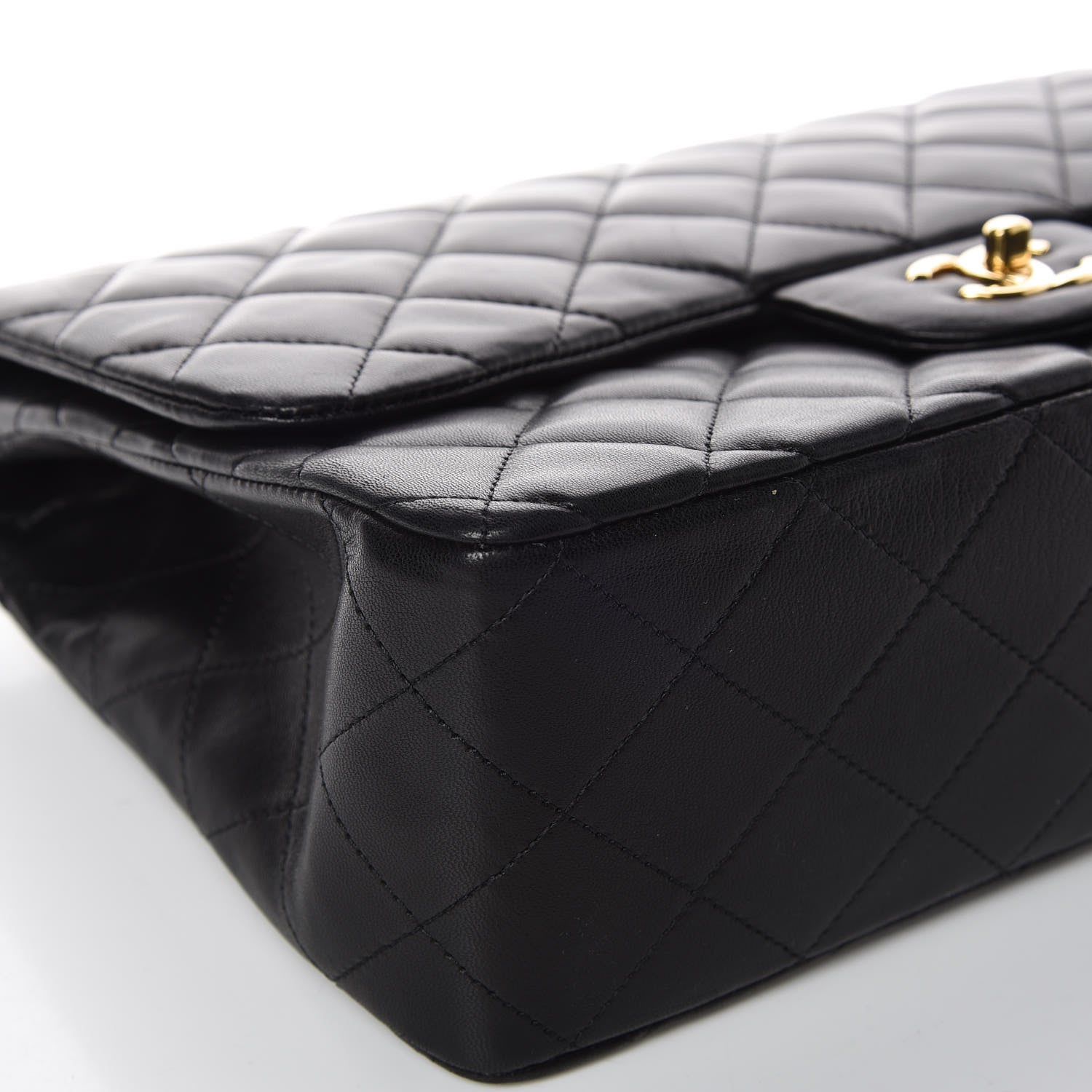 Chanel Lambskin Quilted Jumbo Single Flap Black 12 of 15