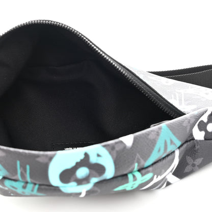 Louis Vuitton Monogram Eclipse LV Graffiti Discovery Bumbag Green Lights 5 of 10