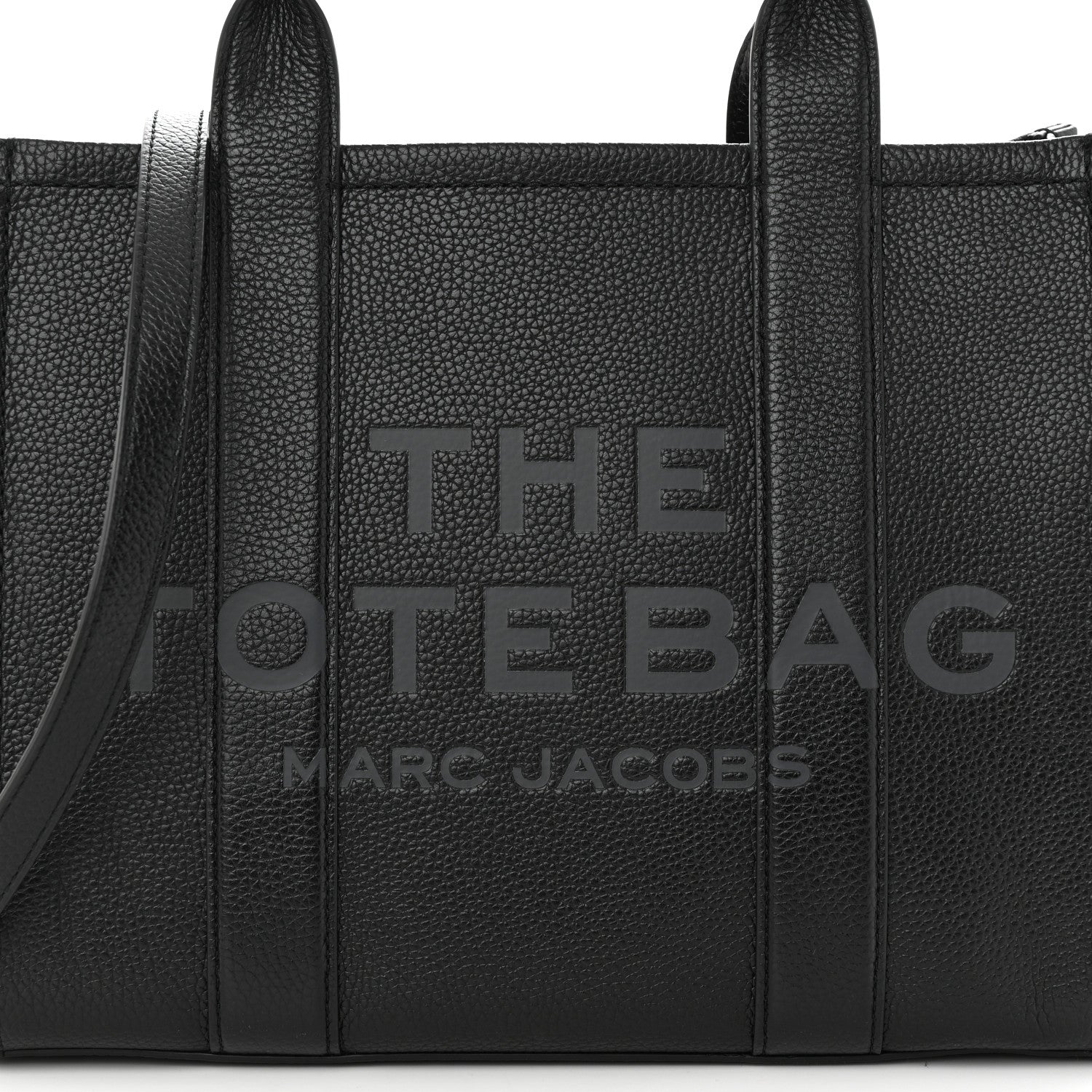 Marc Jacobs Grained Calfskin Medium The Tote Bag Black 7 of 9