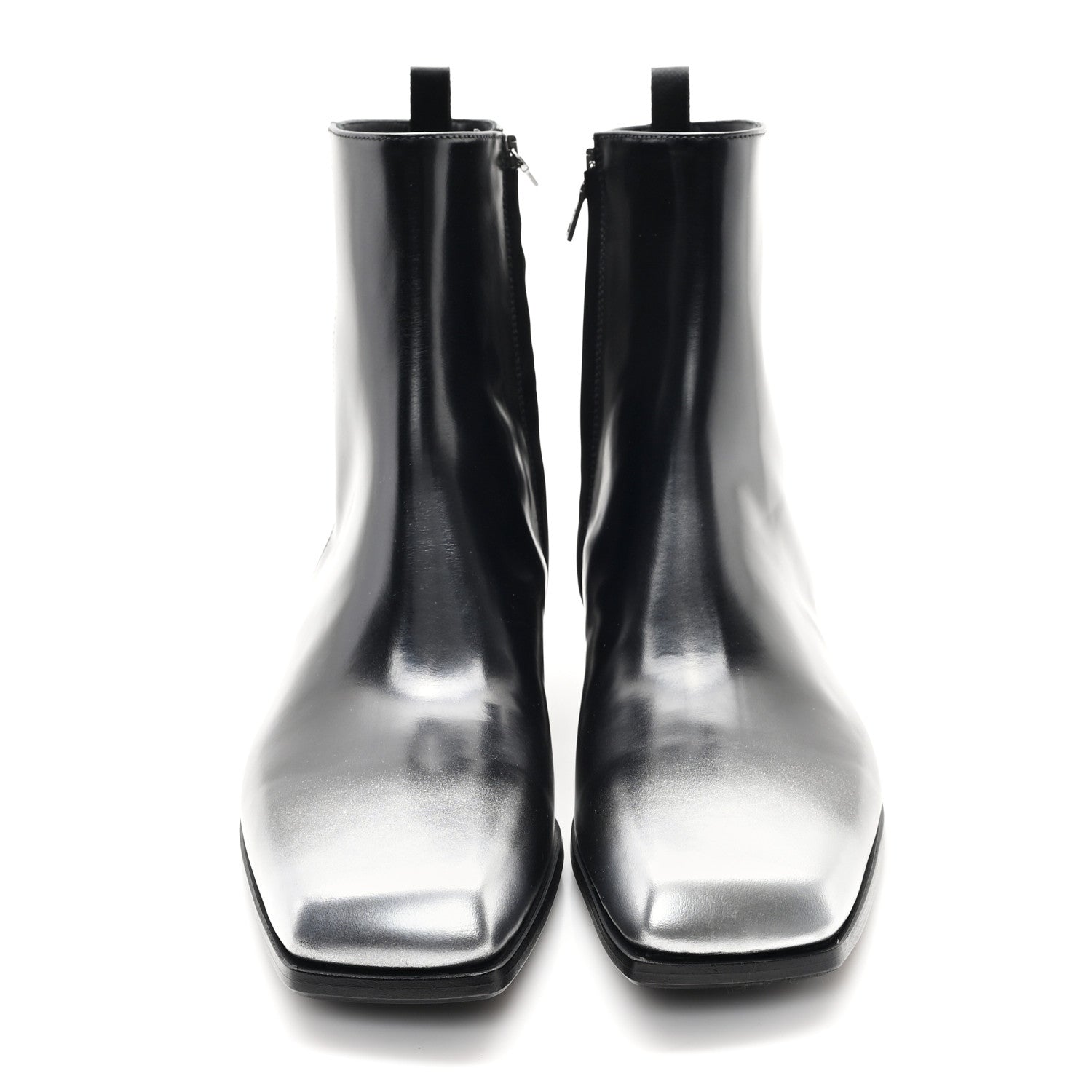 Prada Spazzolato Sfumato Mens Square Toe Ankle Boots 10 Black