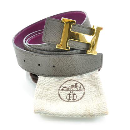 Hermes Epsom Swift Reversible H Belt 95 Etain Tosca 6 of 6