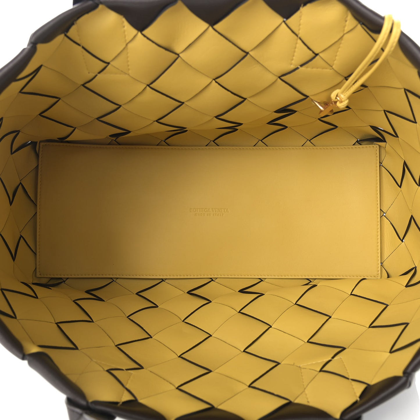 Nappa Intrecciato Maxi Cabat Tote Brown Yellow