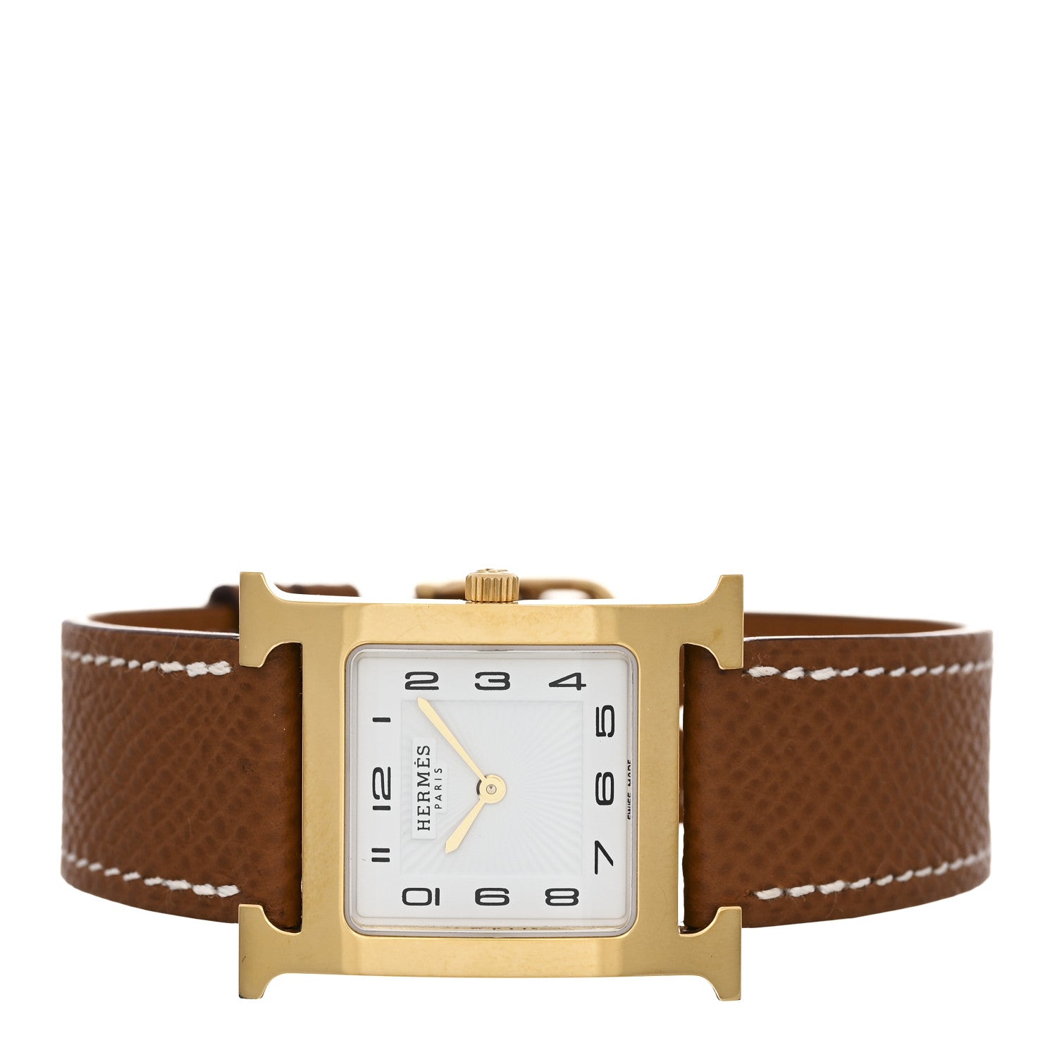 Hermes Stainless Steel Epsom 26mm Heure H Hour Quartz Watch Gold 2 of 4