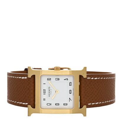Hermes Stainless Steel Epsom 26mm Heure H Hour Quartz Watch Gold 2 of 4