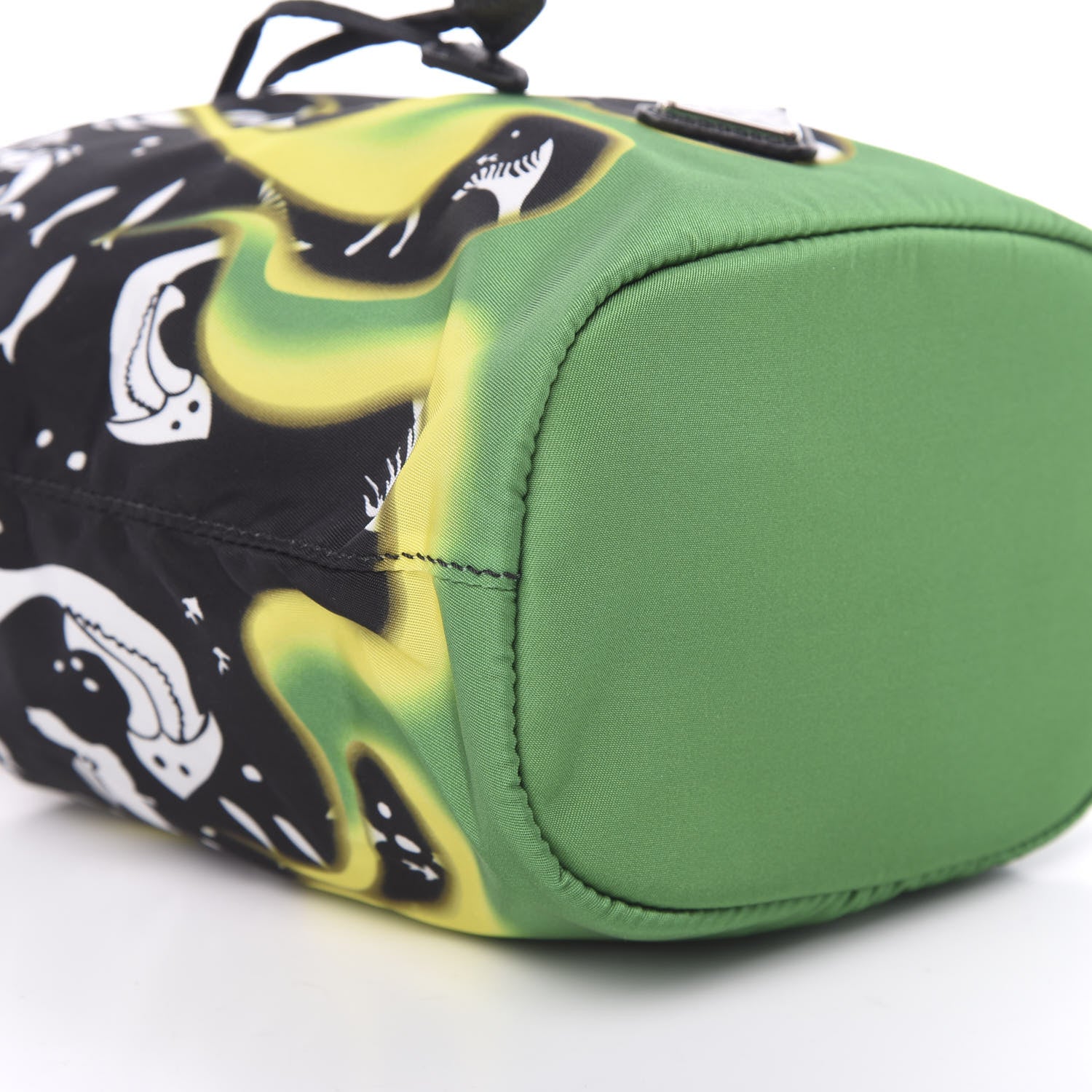Prada Saffiano Tessuto Nylon Sirene Bucket Wristlet Mango 9 of 10