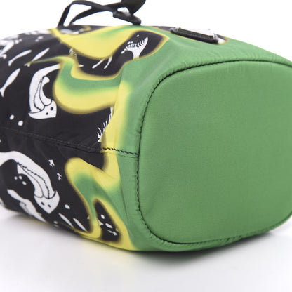 Prada Saffiano Tessuto Nylon Sirene Bucket Wristlet Mango 9 of 10