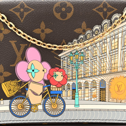 Louis Vuitton Monogram 2022 Christmas Animation Paris Pochette Felicie Chain Wallet Pink 10 of 13